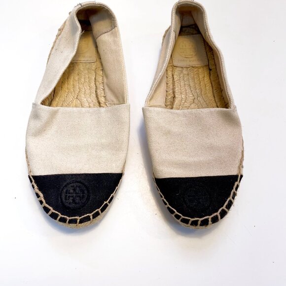 Tory Burch Cap Toe Canvas Espadrille Flats, Size 5.5 - Picture 2 of 9